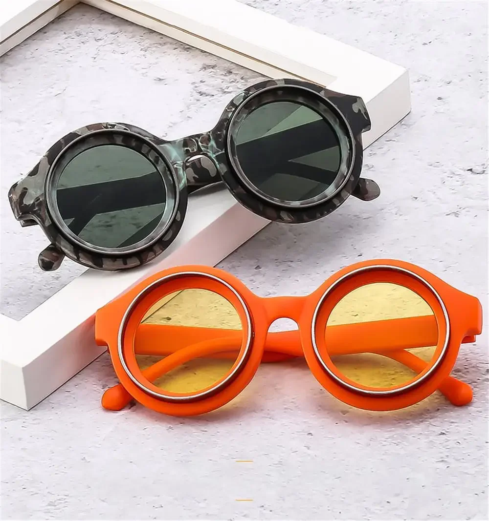 

Trendy Retro Round Sunglasses Hip Hop Vintage Punk Shades Cool UV400 Eyewear for Men