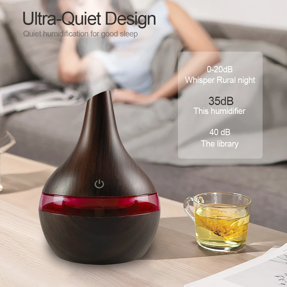 مرطب USB محمول سعة 300 مل وموزع عطري للمنزل والمكتب والسفر - تصميم مدمج مع الزيوت العطرية للاسترخاء