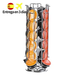 Support de dosettes de café en métal, tour chromée, support de rangement pour Capsules de café, 24 pièces, Dolce Gusto