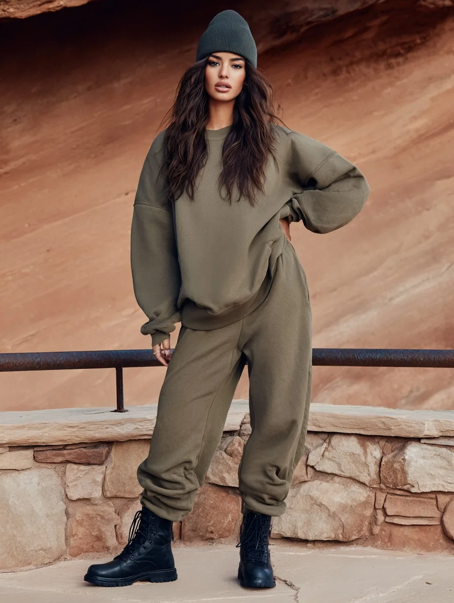 

Mia Muse Women's Sets Autumn Winter Elegant Edgy 2025 Chic Plain Long Sleeve Round Neck Midi Skirts Casual Sets