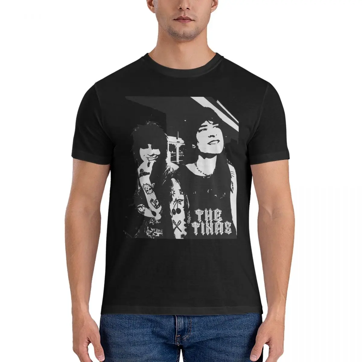 

The Tinas Jake And Johnnie Band Graphic T-Shirt for Men Johnnie Guilbert Fashion Cotton Tee Shirt O Neck Short Sleeve T Shirts