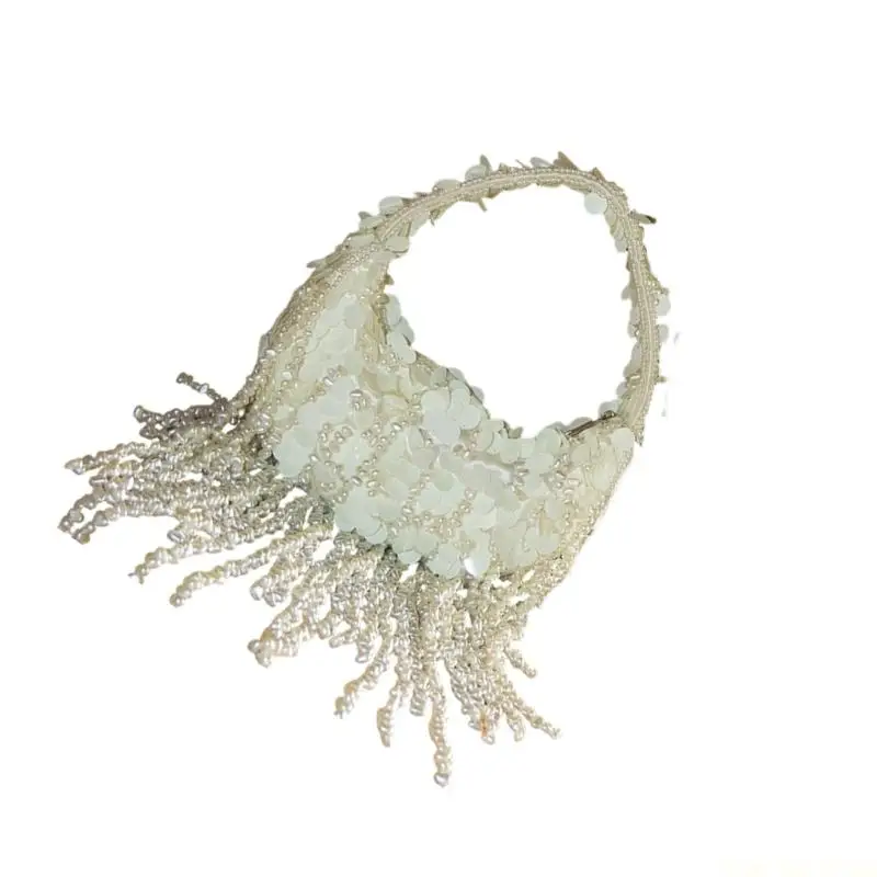 

X90D Lightweight Dinner Bag Decorated Sequins Beads French Tassels Chain Design