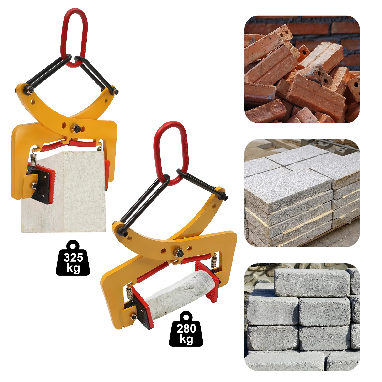 Kerb Stone Tongs  Stone Carrier Pallet Puller Clamp Lifting Tongs Stone Lifter Kerbstone Pliers 8-30cm 280kg/ 6-24cm 325kg