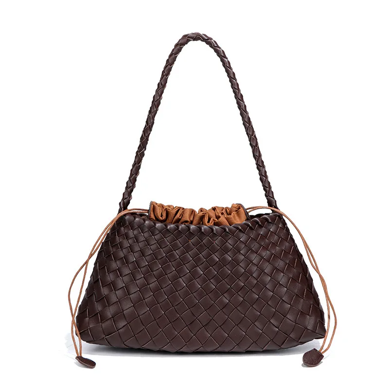 

Women's Bag French Fashion Handwoven Bag Handheld Basket Shoulder Bag Unique Crescent Bag