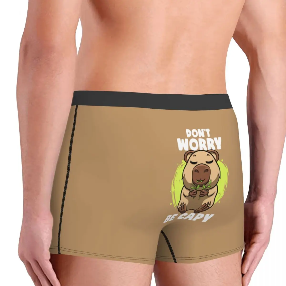 Capybara-ropa interior de cara divertida personalizada para hombre, calzoncillos elásticos, Bóxer suave y Sexy