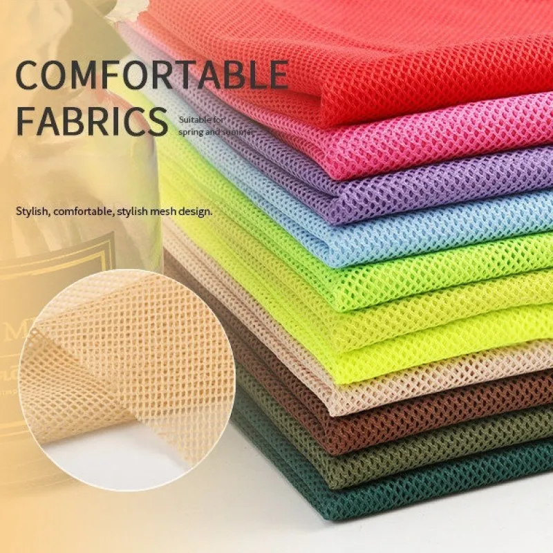 

Ткань из плотной сетки 2x2 шириной 155 см, подходит для пошива москитных сеток, штор, спортивной одежды, трикотажа, подкладочных материалов, аксессуаров.