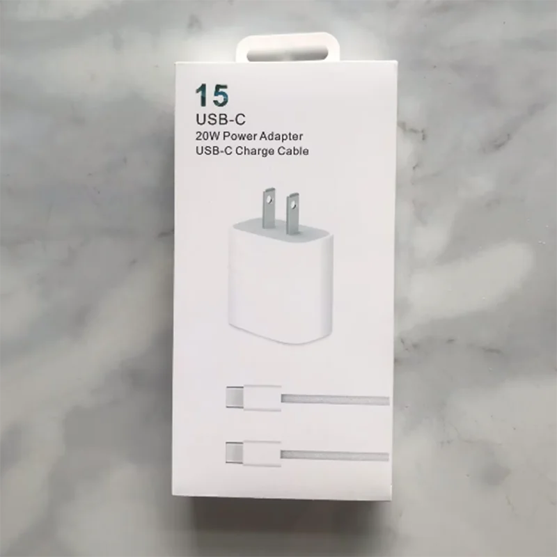 

300 шт. пустой белый бумажный розничный пакет для iphone 16 15 14 13 12 Pro Max 2 в 1 20 Вт PD комплект зарядного устройства адаптер зарядного устройства с кабелем