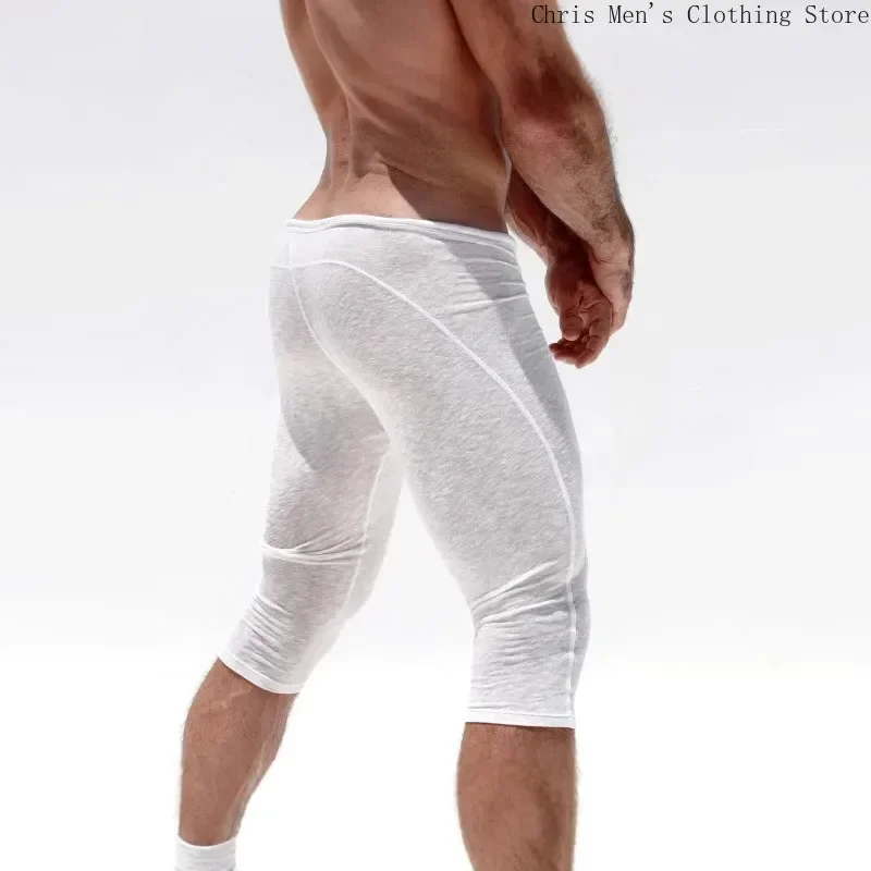 Sexy Elastic Slim Men 7 Minutes Fitness Pants Sweatpants Soft Breathable Fitness Sports Black Vest Sexy Hollow Men Casual Vest