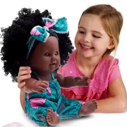 Kawaii 30cm Negro Baby Doll For Children Companion Toy Black BJD Doll With Clothes Play House Prop For Christmas Gifts