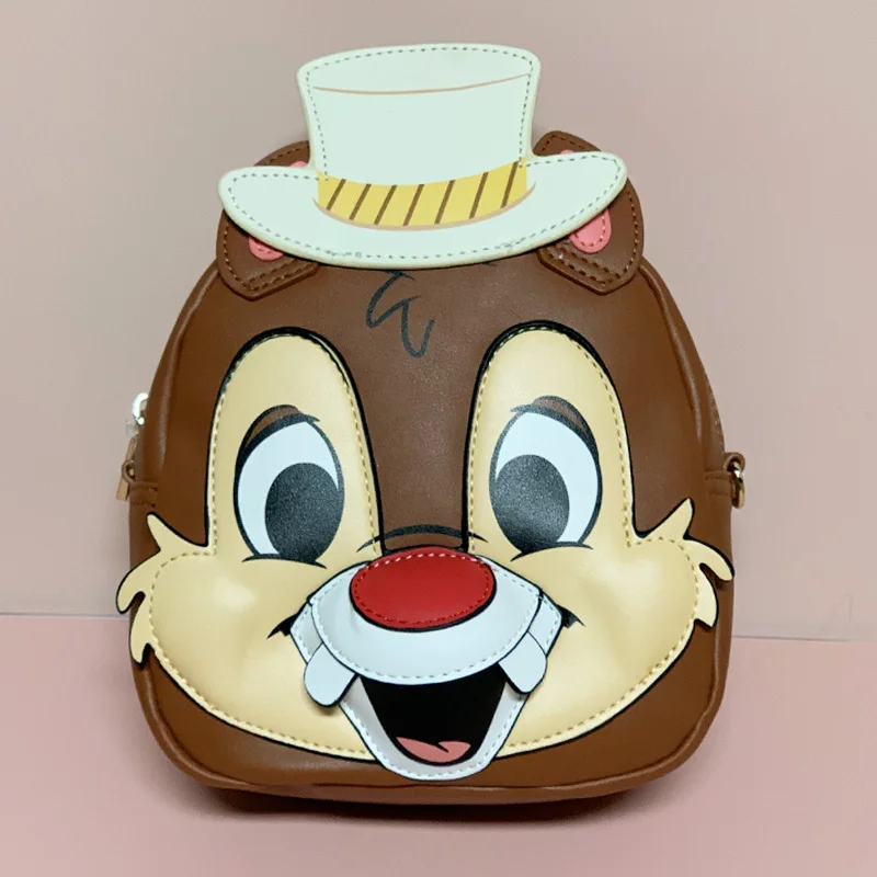 Kawaii Shanghai Disneyland Cartoon Dale Action Figures Toys Shoulder Bag Chip Dale Pu Bag Schoolbag Knapsack Crossbody Bag Gifts