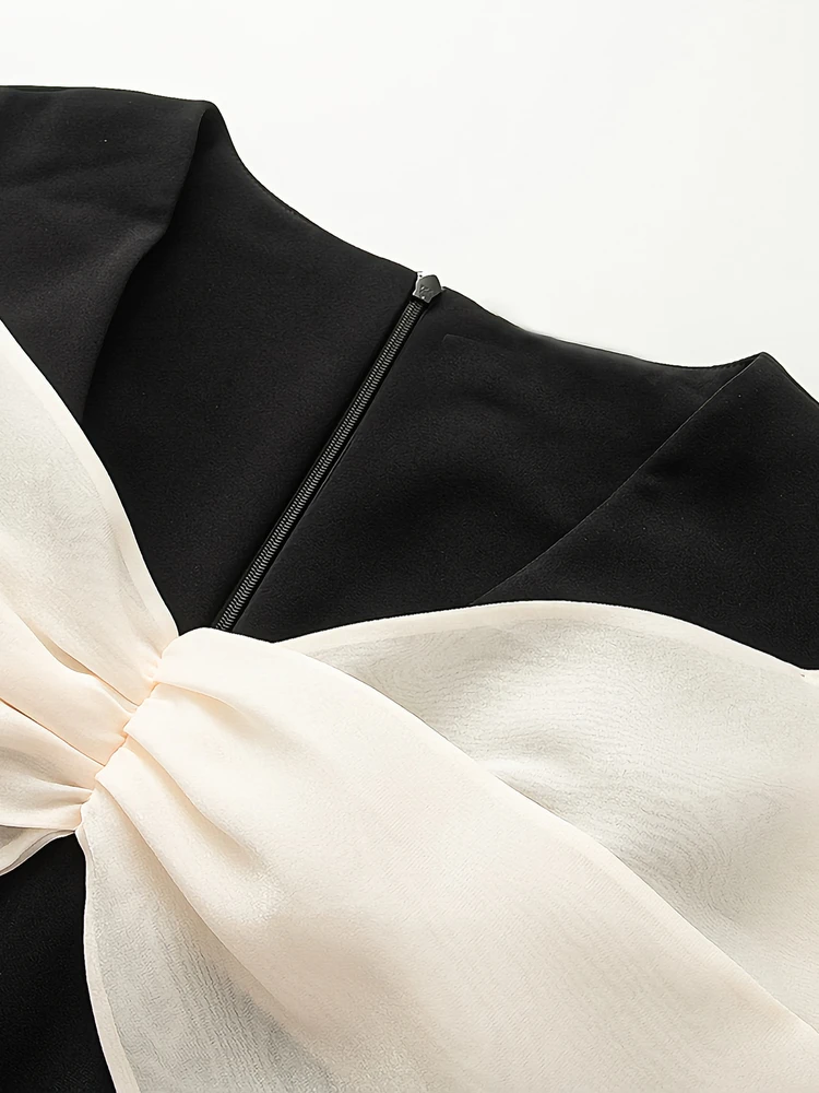 Ainoa Glow Brand Store 2025 otoño nuevo nudo empalme Svel Onesie pantalones de pierna ancha de cintura alta para mujer