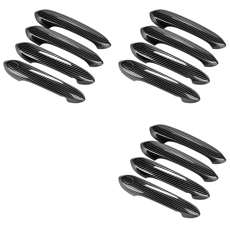 3X Carbon Fiber Outside Exterior Door Handle Cover Trim For BMW 3 5 6 Series G20 G30 G31 G32 G01 G02 G05 G06 X3 X4 LHD-N25R