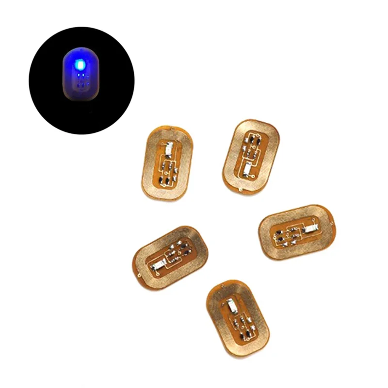 5 uds NFC Flash pegatina de uñas LED Chip desnudo lámpara de uñas luminosa inteligente mejora de pegatina de uñas, azul oscuro