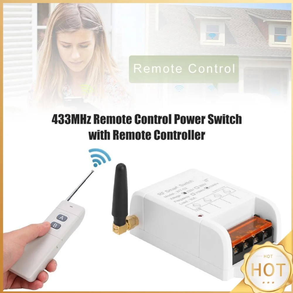 AK-WT02 220V Wireless Remote Water Pump Relay Switcher AB Buttons Remote Control