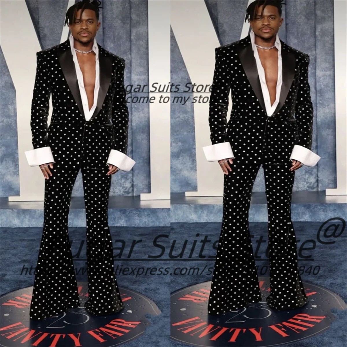 

Luxuly Black Velvet Men Suits Customized Slim Fit Peak Lapel Groom Wedding Tuxedos 2Pieces Sets Male Blazers Elegant Ropa Hombre