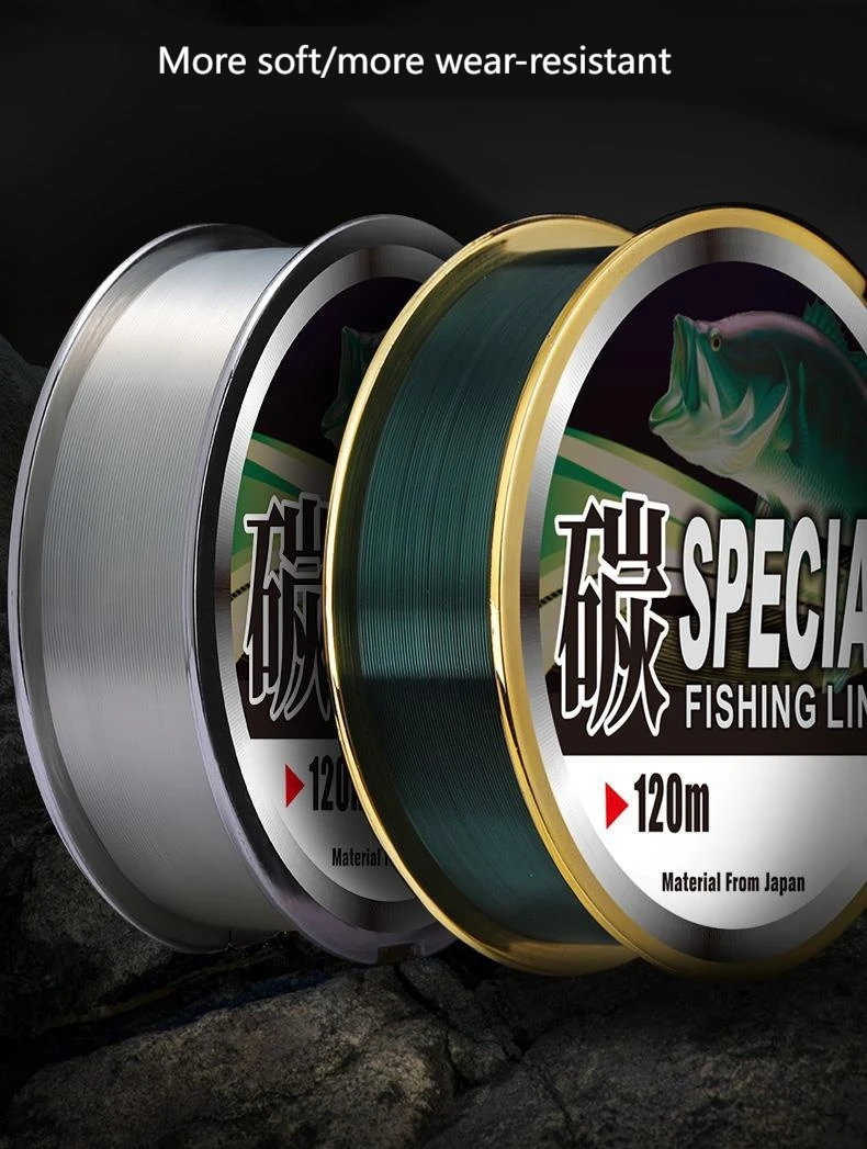 2pcs 120m Fluorocarbon Fishing Line 100M 1.2-13.1kg Wear-resistant  Monofilament Fluoro Carbon Coating Fishing Line