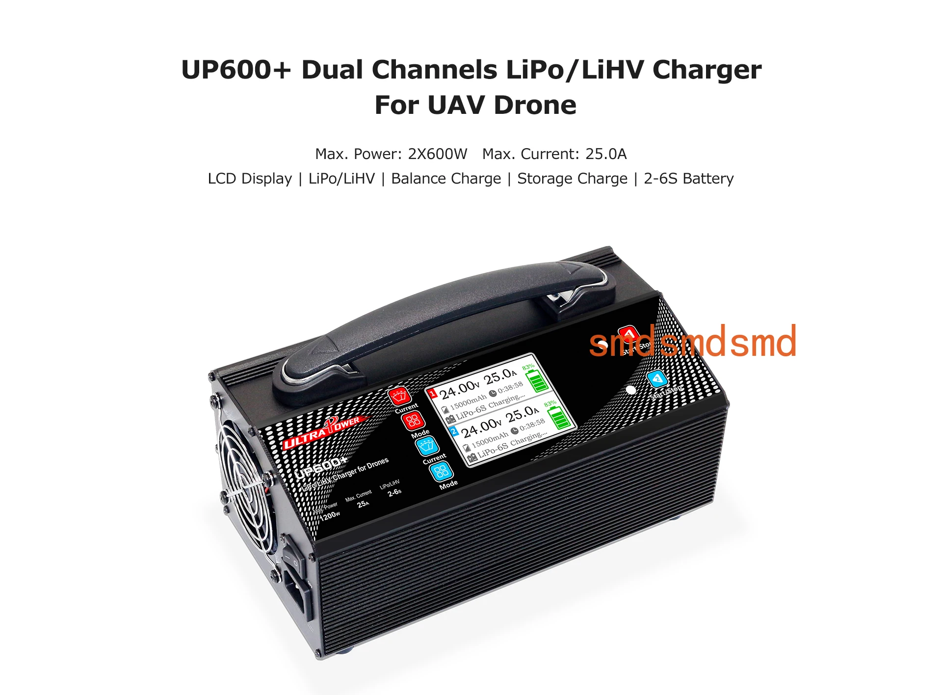 Drone Battery 6S - Caricabatterie ULTRAPOWER UP600+ 600Wx2 25A 2-6S