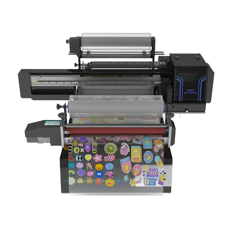 Crystal label printer small roll flat integrated film coating sticker logo inkjet printer kt board gift box 3D mobile phone case