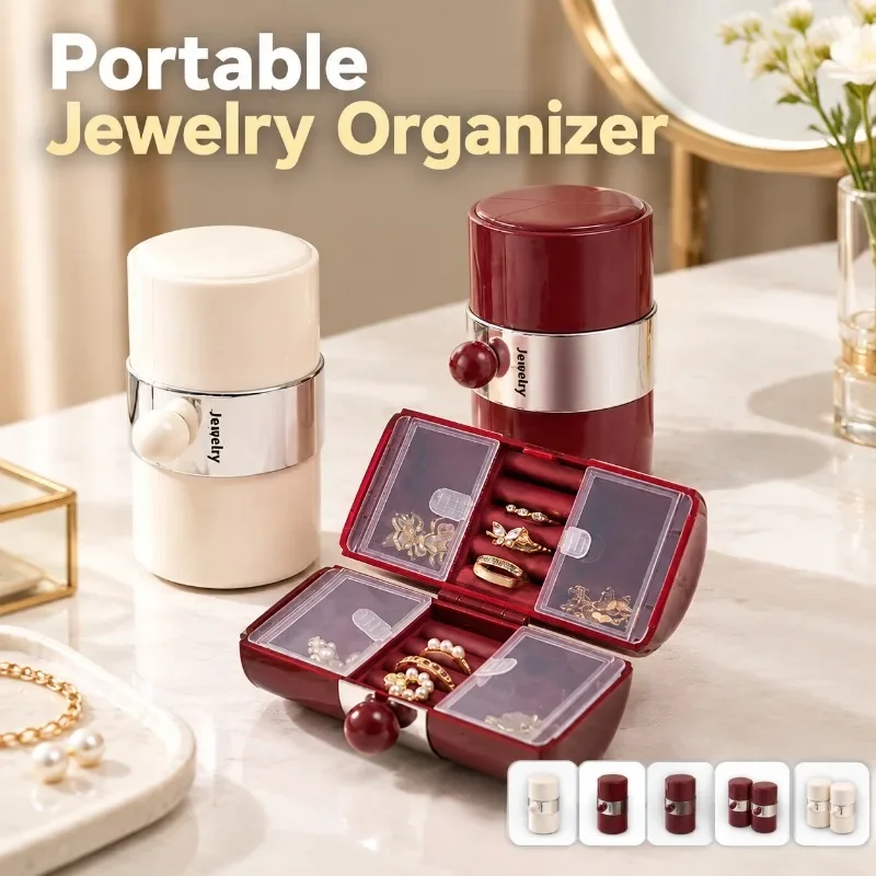 New Style Jewelry Storage Box for Ladies, Hold Stud Earrings, Necklaces, Bangles, Rings & Pendants, Compact Carry Case To Sort