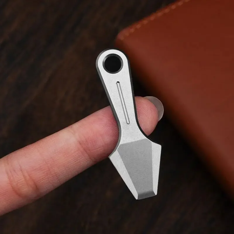 FEGVE Mini Titanium Keychain Pry Bar Crowbar Necklace Pendant Pocket EDC Tool Outdoor