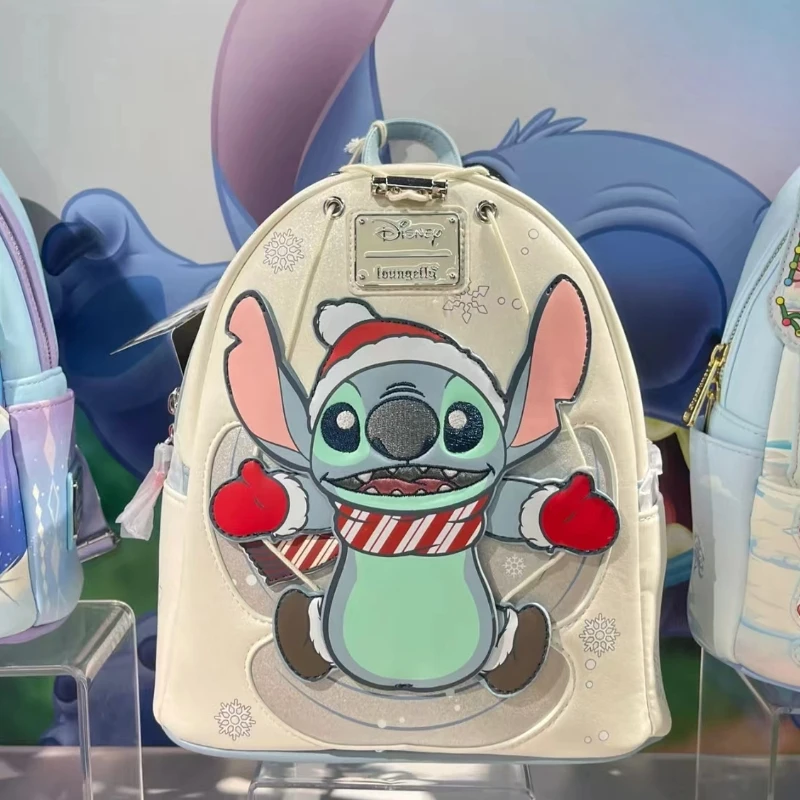

Christmas Gift Loungefly Stitch Snow Christmas Cosplay Lilo Disney Angel Mini Backpack Anime Peripheral Backpack Kids Backpack