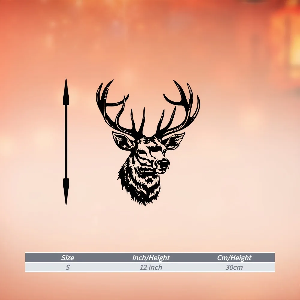 Metal Wall Art Deer Head Iron Rustic Hanging Sturdy Sculpture for Living Room Garden Fence Wildlife Christmas Gift