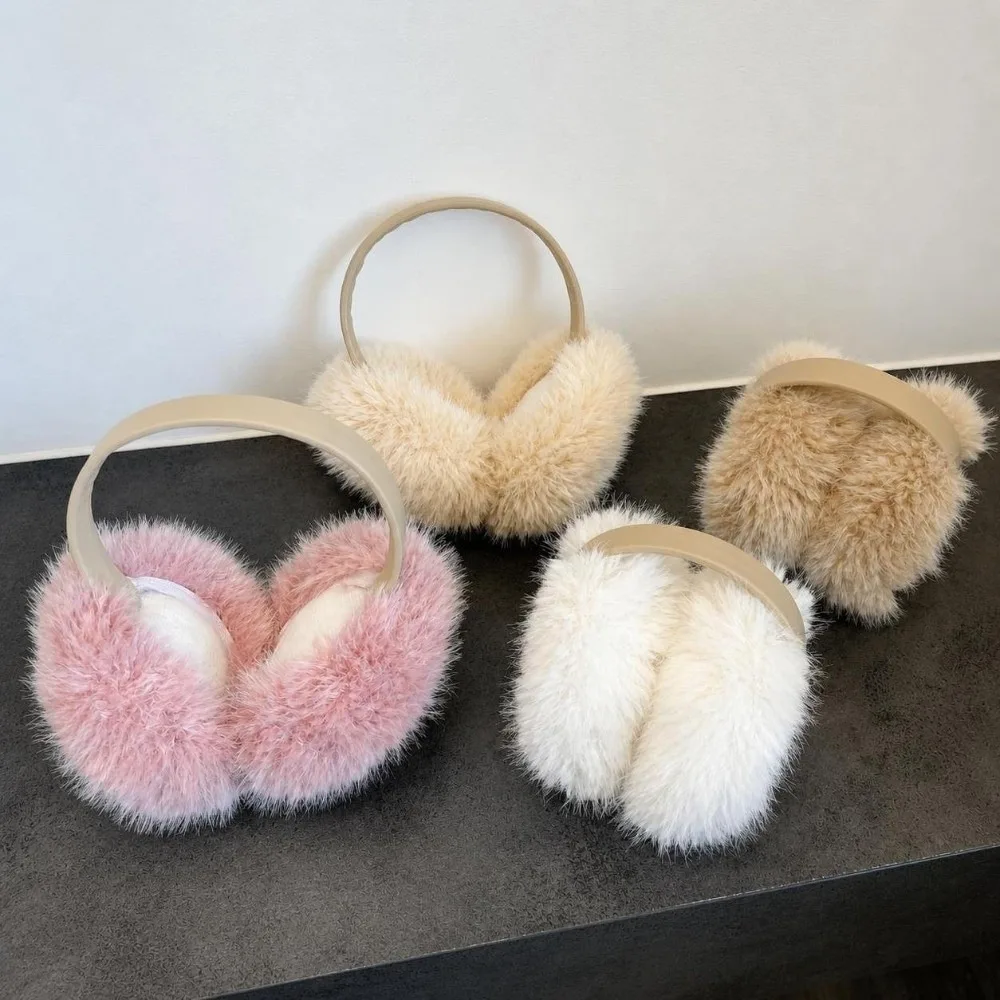 Korean Style Foldable Earmuffs Fluffy Non-slip Ear Warmer Thickened Warm Winter Earmuffs for Men and Women