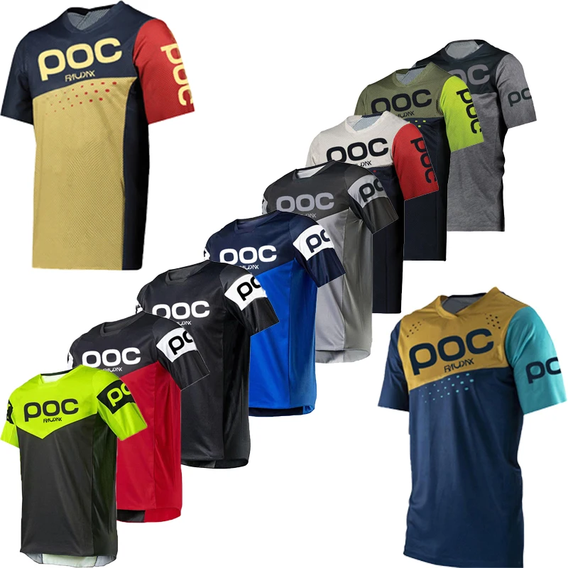 

RAUDAX POC Summer Men's Motorcycle Riding T-shirt MTB Bicycle Wear Off Road Motorcycle Short Sleeve Bicycle Breathable Jersey