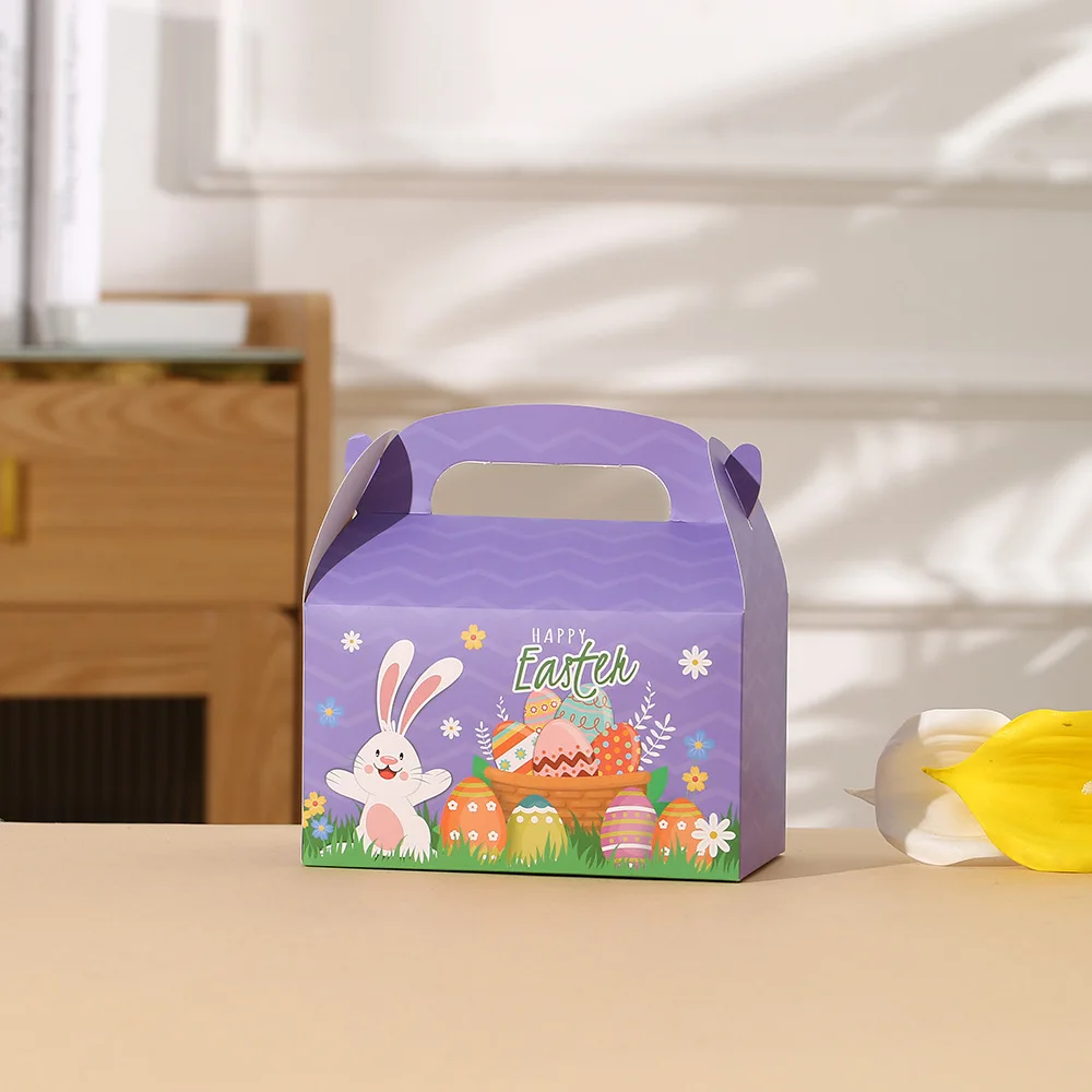 Easter White Cardboard Box Cartoon Egg Rabbit Dessert Candy Box Children'S Gift Box Holiday Party Cake Packaging Box