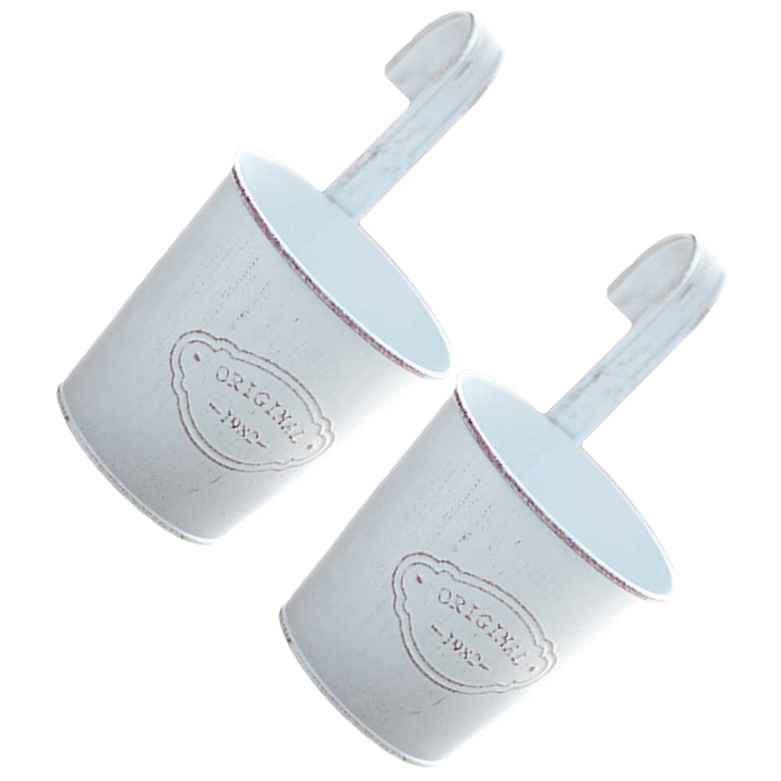 

2pcs Rustic Hanging Flower Bucket Iron Art Plant Pot Garden Decor For Balcony Window Railings Hanging Flower Pots Gardening