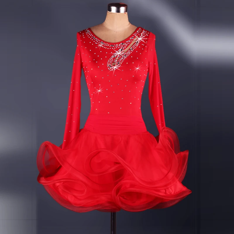 

Latin Dance Diamond Dress Competition Adult Female New Performance Costume