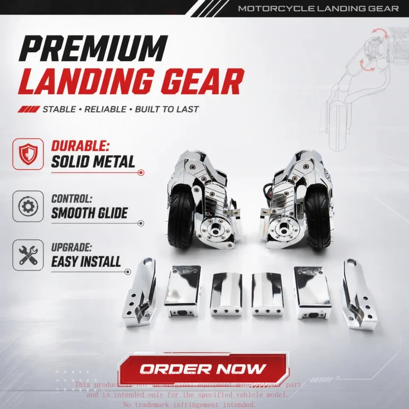Motorcycle Landing Gear Auxiliary Wheels for HD/Indian/Gold Wing/R18/K1600GTL Chrome/Black 12V Parking Support Retrofit/Upgrade