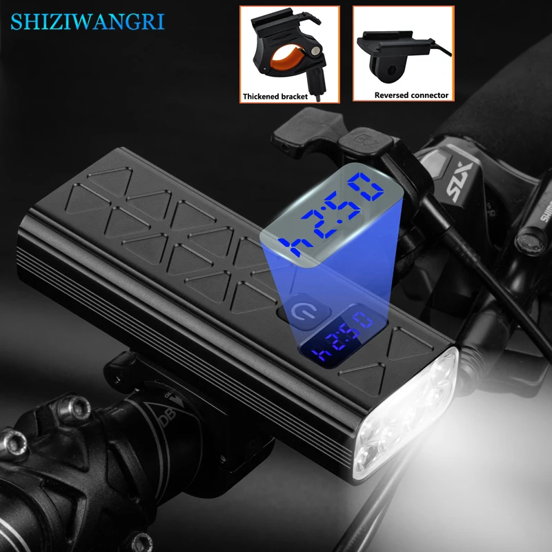 SHIZIWANGRI Bicycle Flashlight 10000mAh Super Bright Bike Light USB Rechargeable 8LED Bicycle Headlight MTB Waterproof Lighting