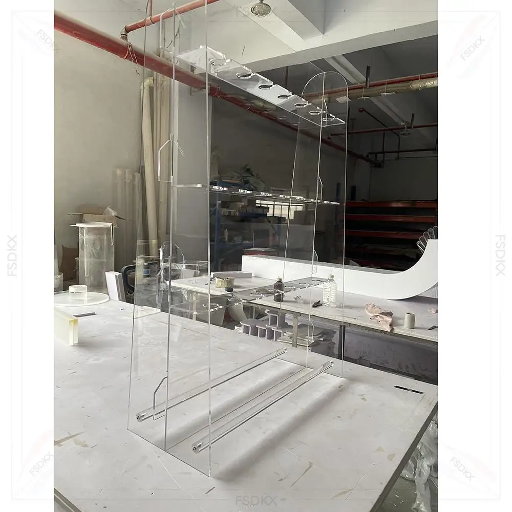 

FSDKX Factory-customized Acrylic Wedding Party Decoration champagne Display Stand, Transparent Acrylic champagne Wall Stand