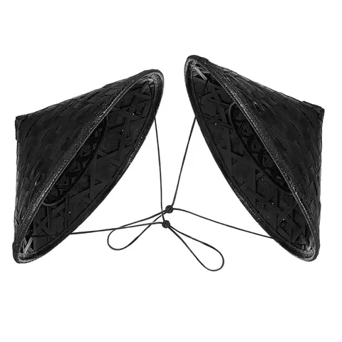 2 pezzi di bambù samurai cappello cavaliere giapponese cosplay performance sul palco fotografia puntelli misura regolabile cono di paglia copricapo festa