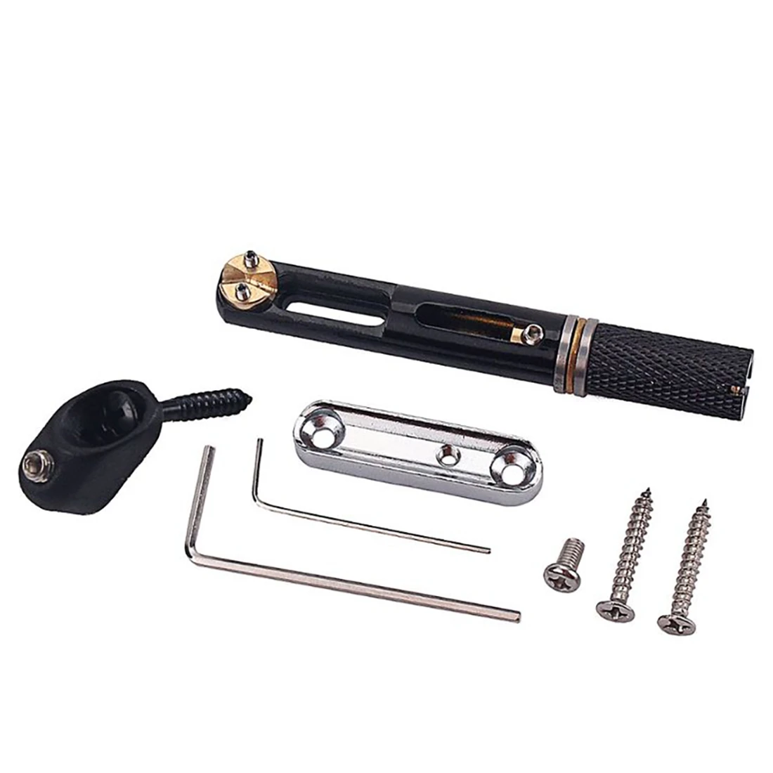 AA75-أسود 5 سلاسل النيكل واحد مقطوعة الرأس شريط مستدير الجسور عدة الغيتار باس الملحقات