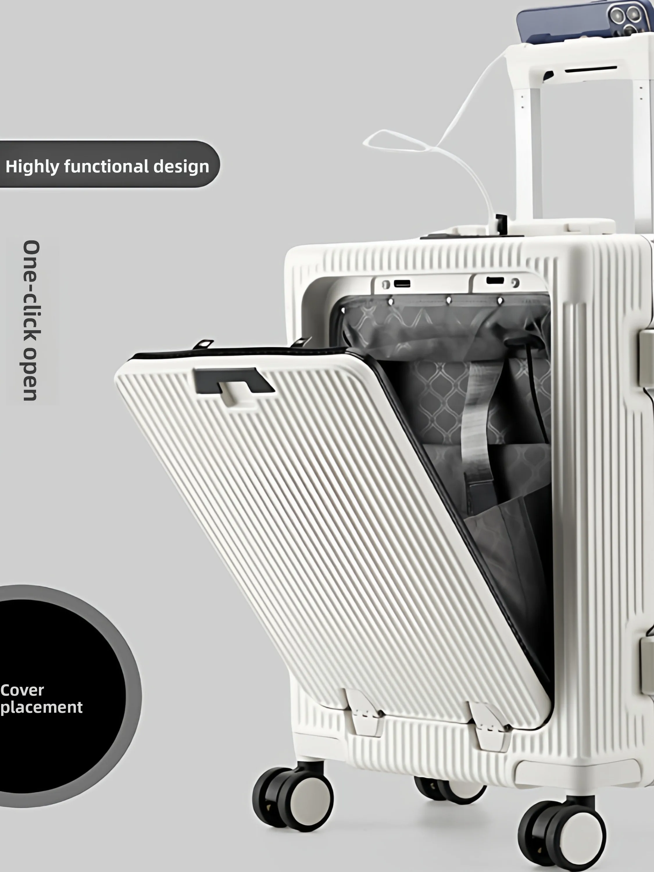 

Новый чемодан 2024 года с большой вместимостью, боковым открытием, алюминиевой рамой, для мужчин и женщин, с кодовым замком и выдвижной ручкой, дорожная сумка