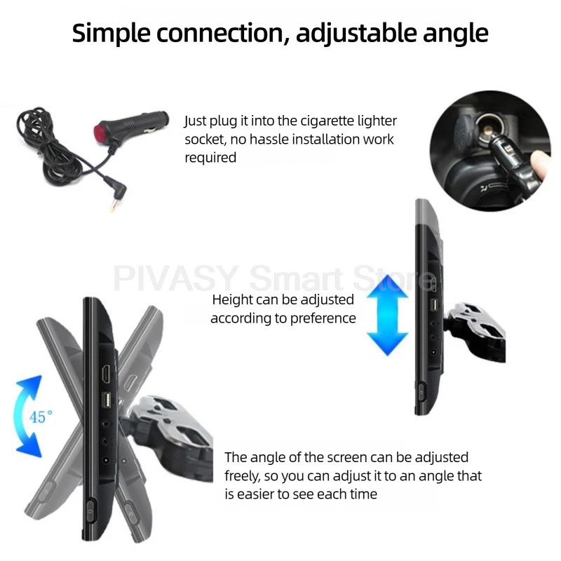 تلفزيون رقمي صغير محمول 11.6 بوصة 1080P HDMI يده تلفزيون السيارة واي فاي IPS HD شاشة عرض للاستخدام المنزلي والمطبخ في الهواء الطلق