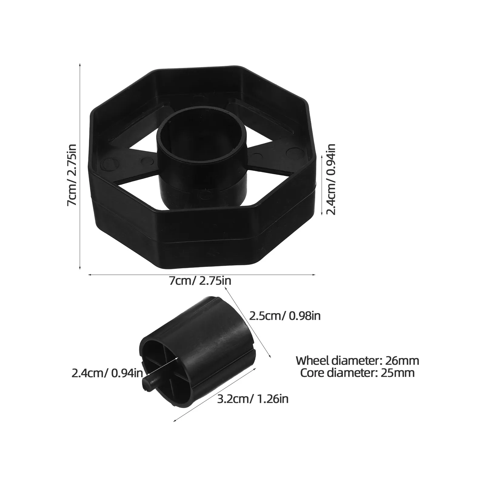 Black Replacement Tape Dispenser Wheel Rolling Core for Standard Desktop Tape Holder Easy Tool Free Install