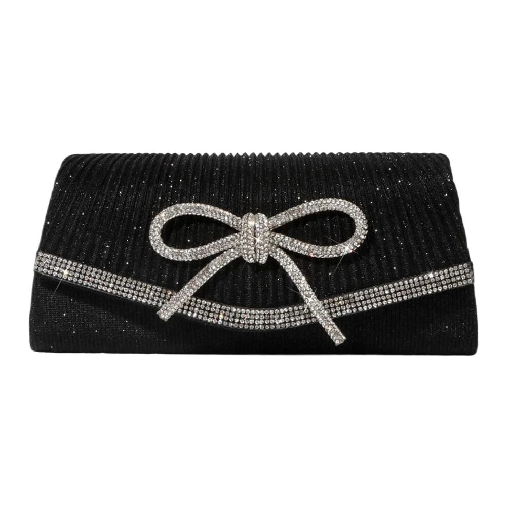 

Women Evening Bag Bow Shoulder Bag Glitter Rhinestone Hobo Bag Adjustable Strap Wedding Party Purse