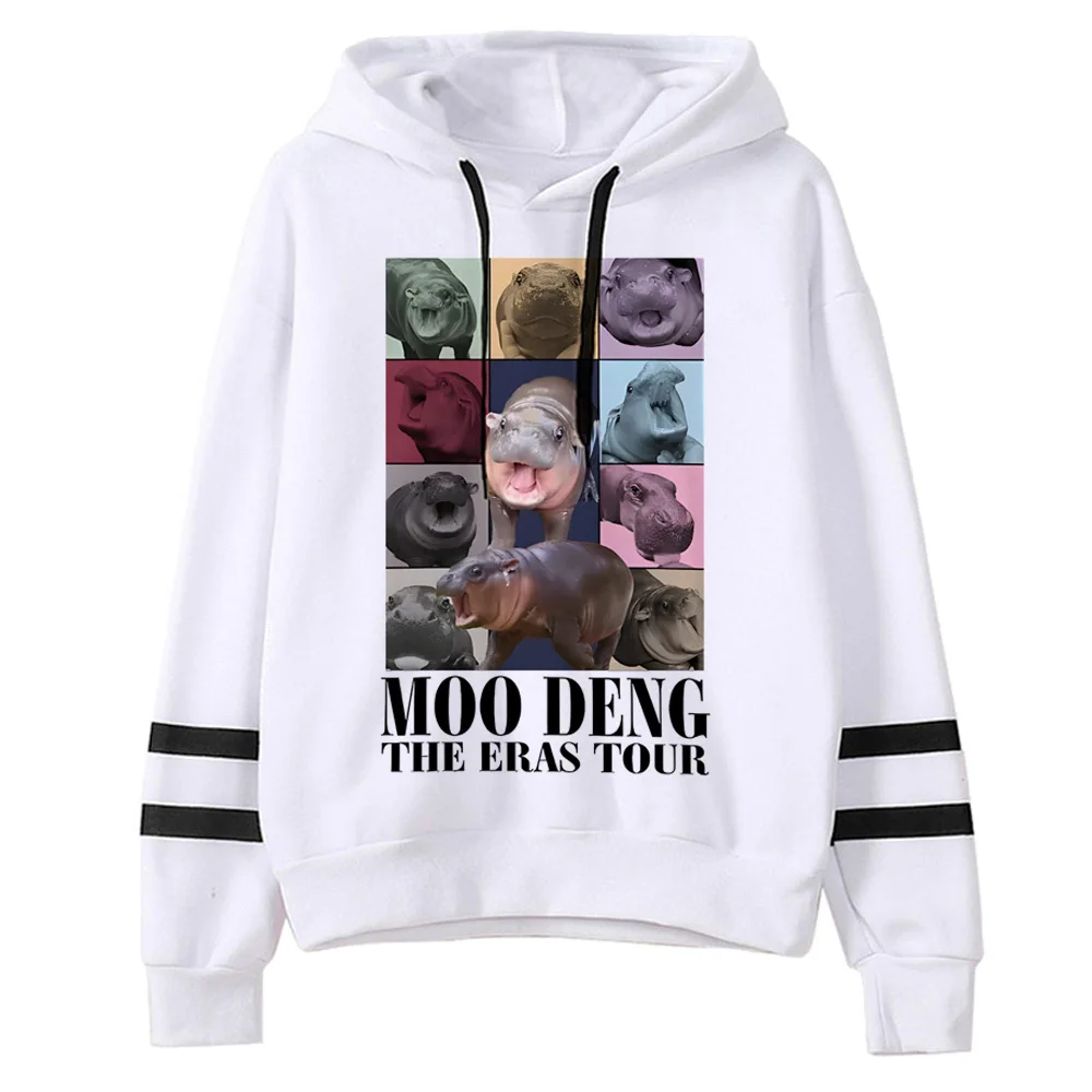 

Moo Deng hoodie pattern anime funny youthful clothes for teens girl tracksuits hoddie modern style Japanese winter