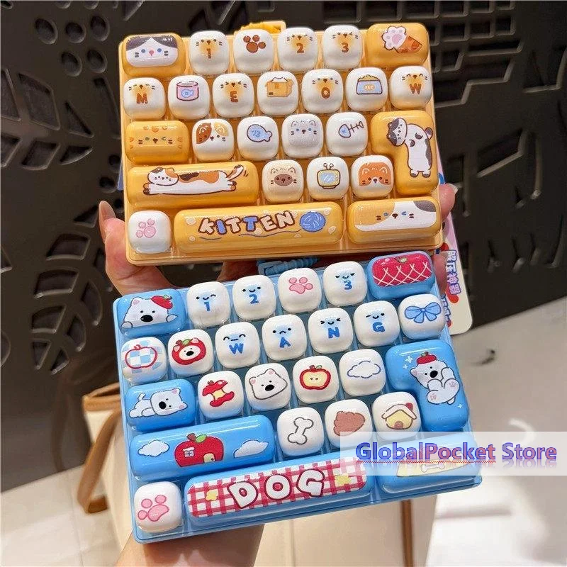 [TG823]1Pcs Cute Keyboard Shaped Fidget Toy, Stress Relief Press Decompression Toy, Anxiety Relief Desk Decor For Adults