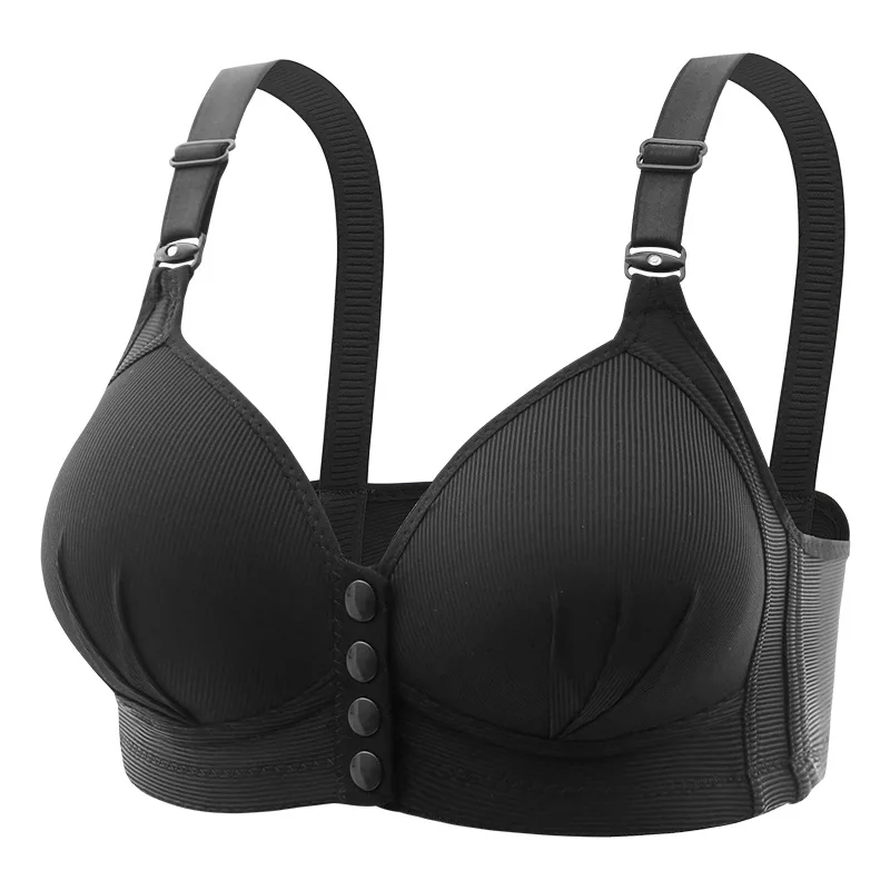 Front buckle Large-size Female Front-closing Underwear Without Steel Ring Seamless Gathering Thin-cup Vest-style Sports Bra