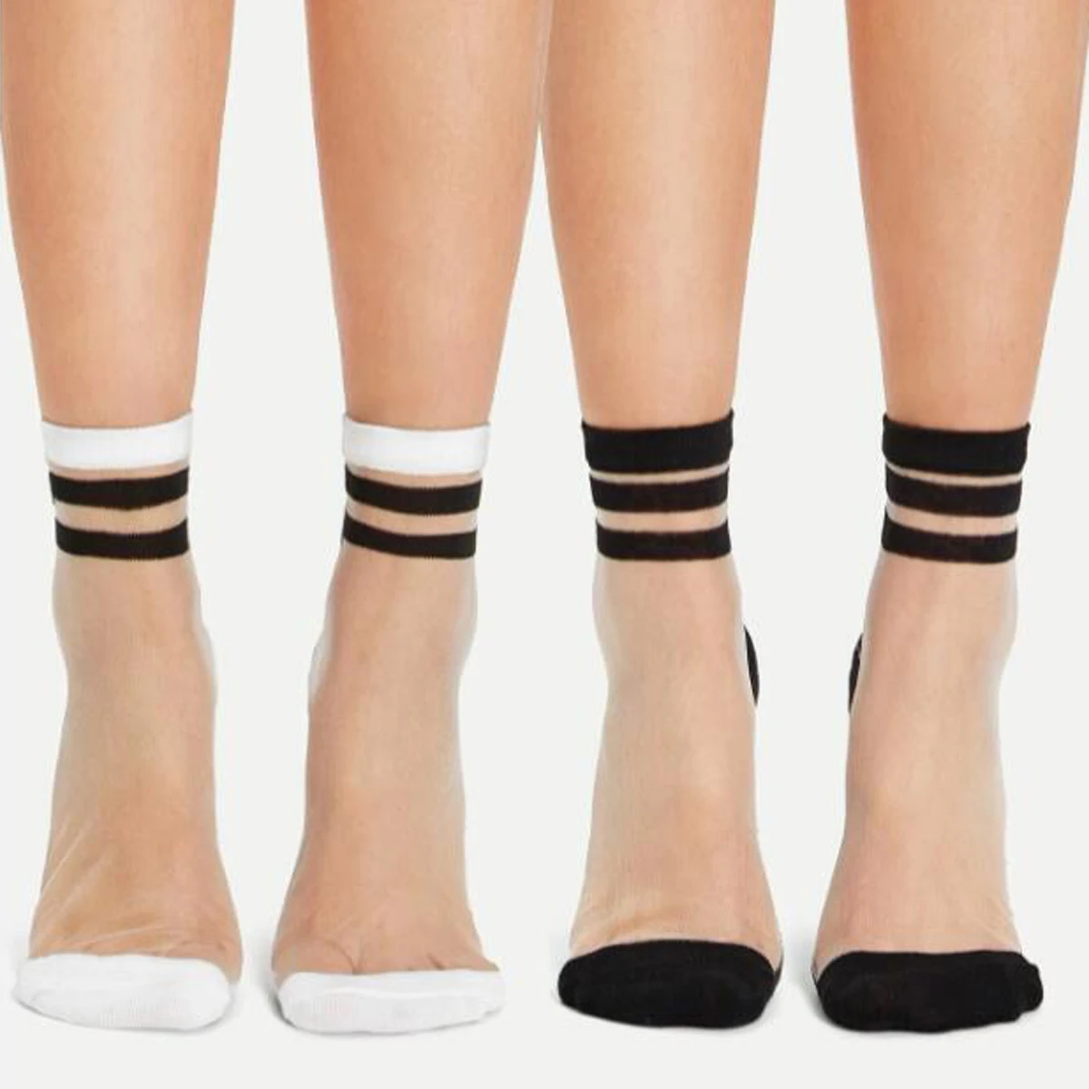 

Носки женские кружевные сетчатые прозрачные эластичные, 2 пары