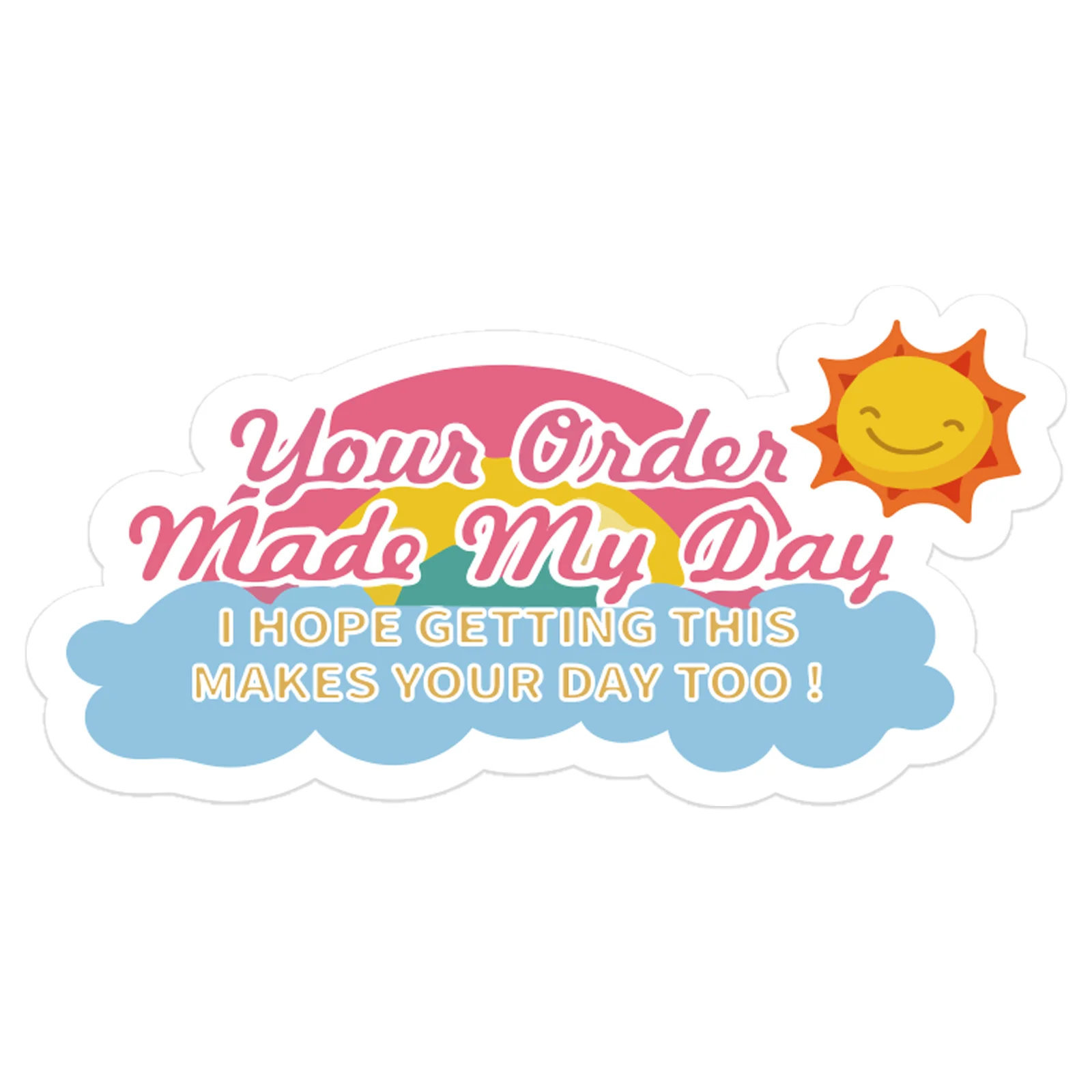 200 pcs Thank You for Your Order Stickers Your Order Made My Day Self Adhesive Labels