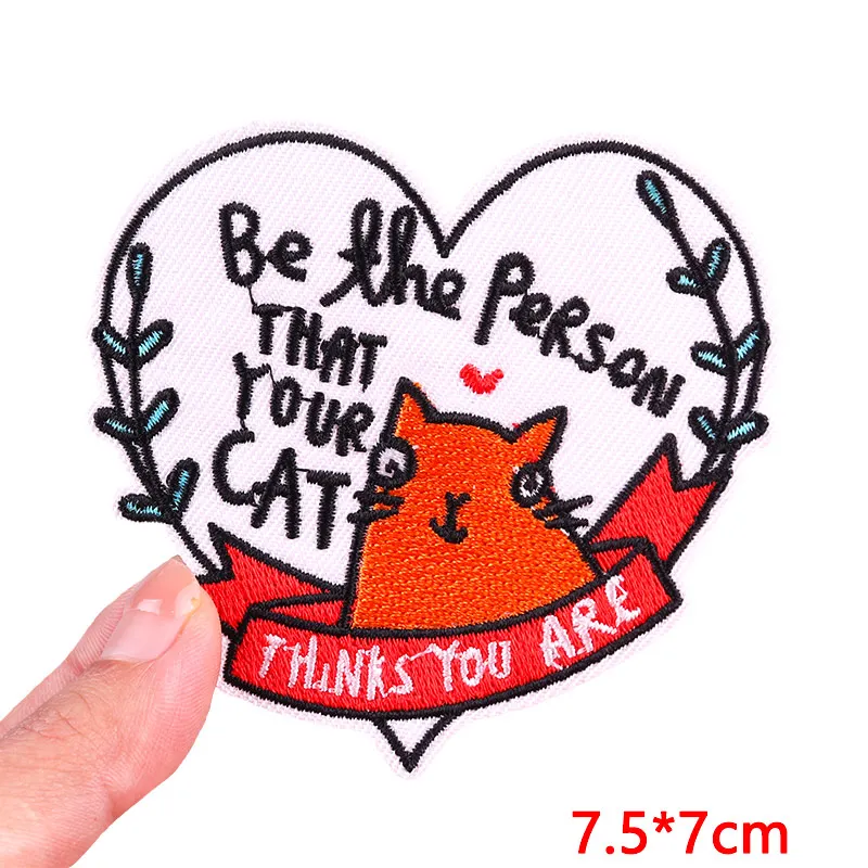 Funny Cat/Animal Embroidery Patch Iron On Patches For Clothing Jeans Sewing Patch Applique Cartoon Patches On Kids Clothes DIY