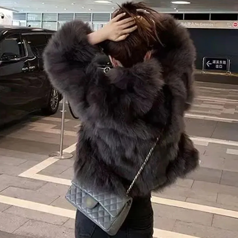 2025 Vrouwen Grote Maat 4XL Bontjas Koreaanse Dame Mode Casual Nepbont Top Herfst Winter Vrouwelijke High End Verdikte Pluche Jas