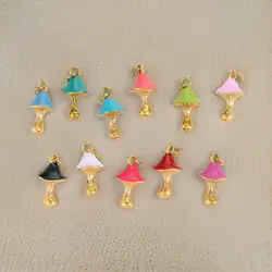 CARLIDANA Hot Selling Girl Gifts Trendy Stuff Cute Cartoon Stainless Steel Charms Wonderful Dripping Oil Mushroom Pendant