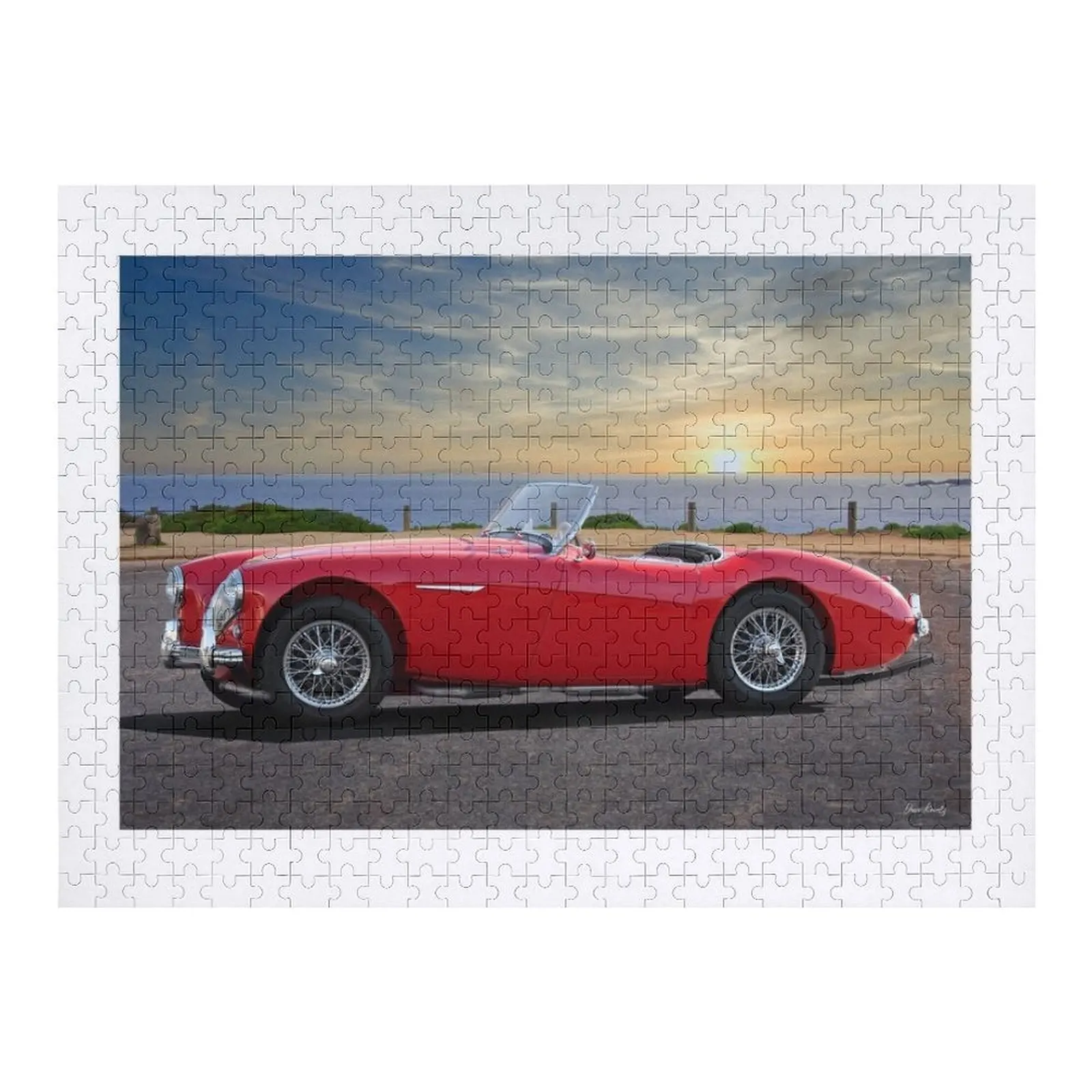 

1955 Austin-Healey 100-4 Roadster Jigsaw Puzzle Personalized Gifts Woods For Adults Puzzle