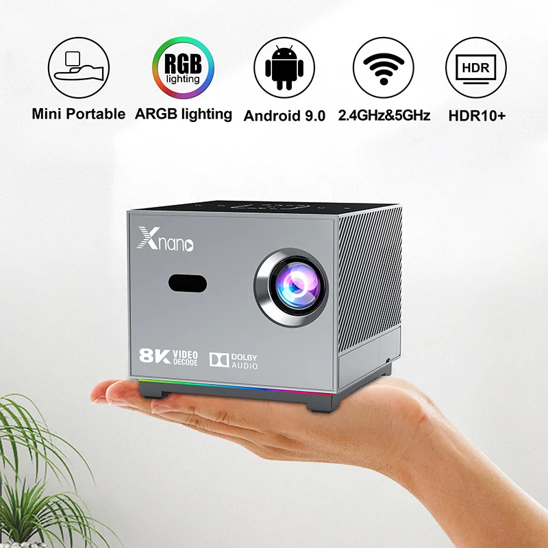 Xnano Mini Portable Projector 4K High Definition Full HD 1080P Native X3 Android Beam Video Home Theater Projector for Movies